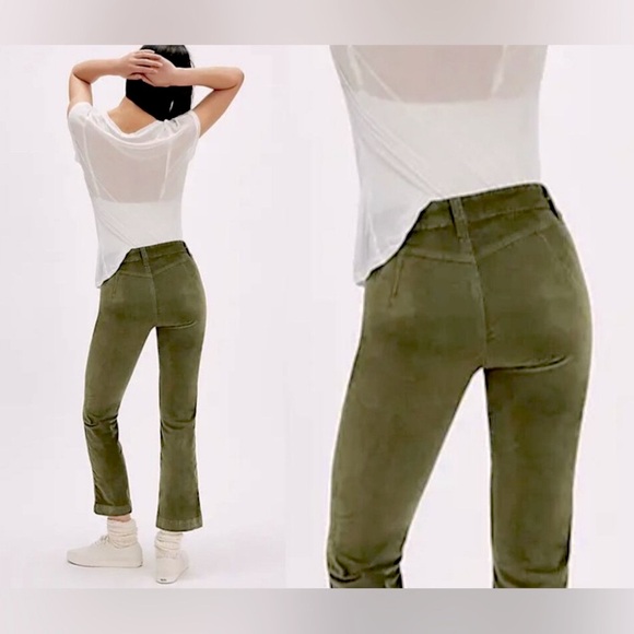 Free People - High Time Velvet Cropped Kick Flare Pants Women’s Size 10 (NWOT) - Picture 2 of 13